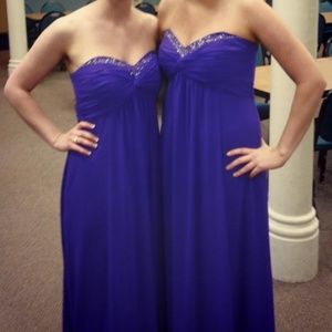 Purple Strapless Beaded/Sequin top Bridesmaid Dres